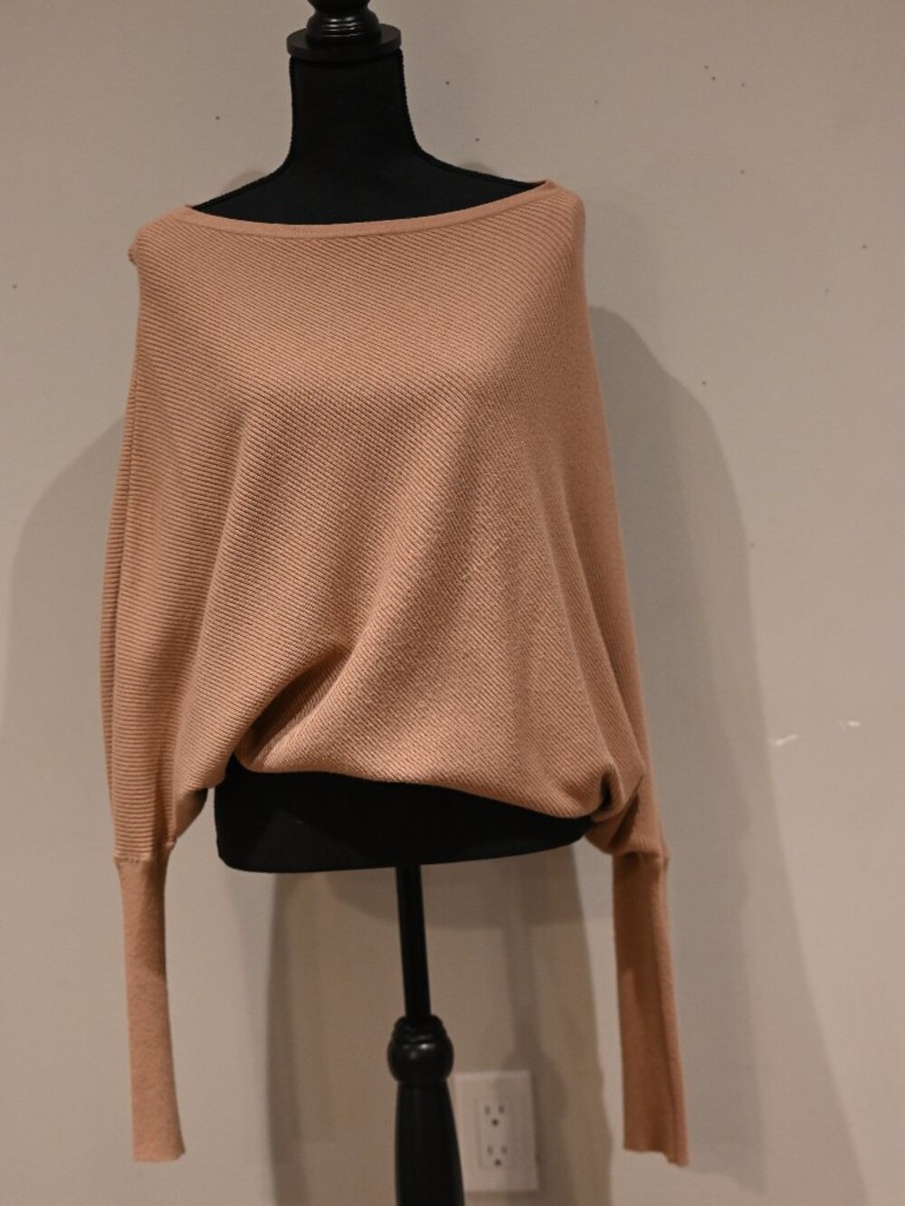 VICI Blush Off Shoulder Dolman Knit Sweater Medium